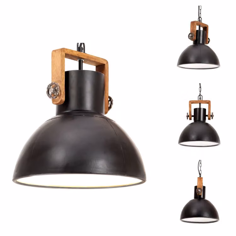 vidaXL Lampada a sospensione stile industriale 25 W Nero Rotonda 30 cm E27 -  Lampade