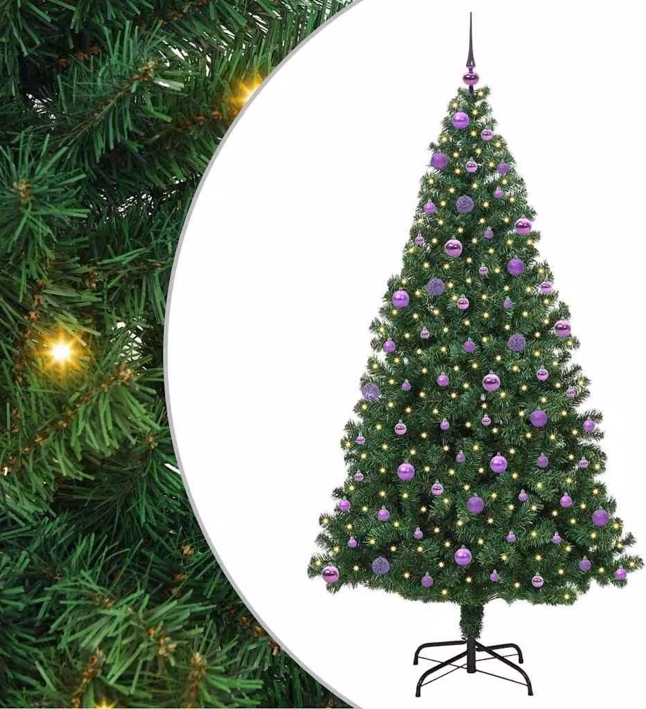 Albero di Natale artificiale con 300 LED Verde 210 cm
