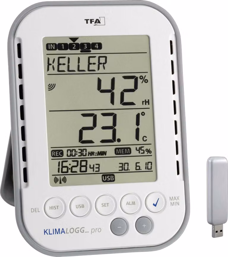TFA - Termoigrometro professionale con funzione data logger KLIMALOGG PRO 30.3039.IT