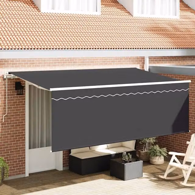 Tenda retrattile Antracite 350 x 200 cm Poliestere e Alluminio 3329659
