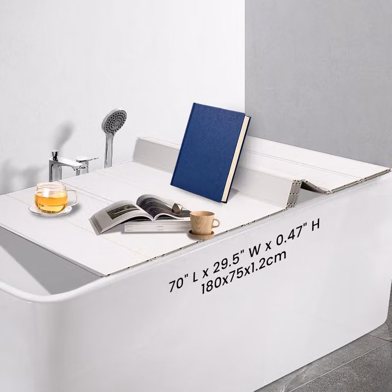 Copertura per vasca da bagno, colore bianco - Accessorio per bagno - Coperchio per vasca - Piastra di copertura - Pannello isolante - 75 x 180 cm