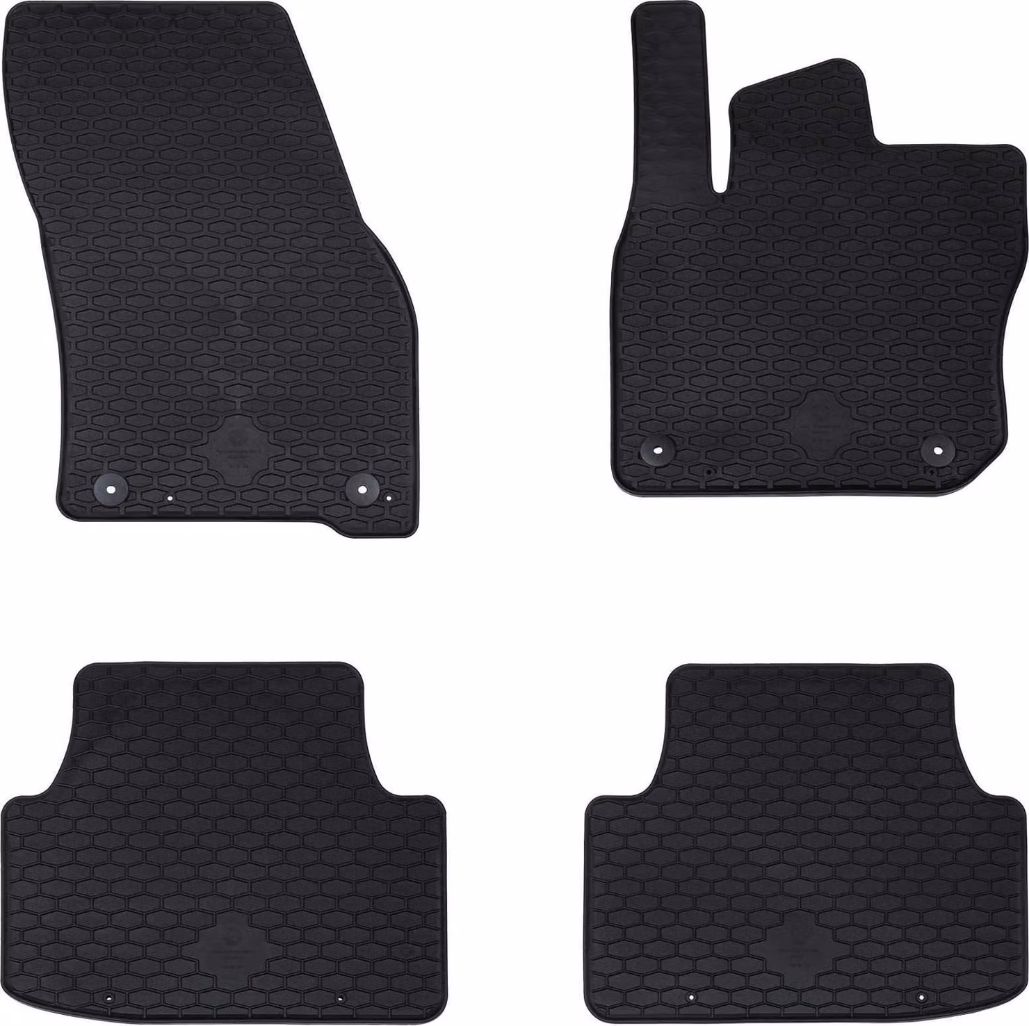 Tappetino per Auto 4 pcs Nero Gomma