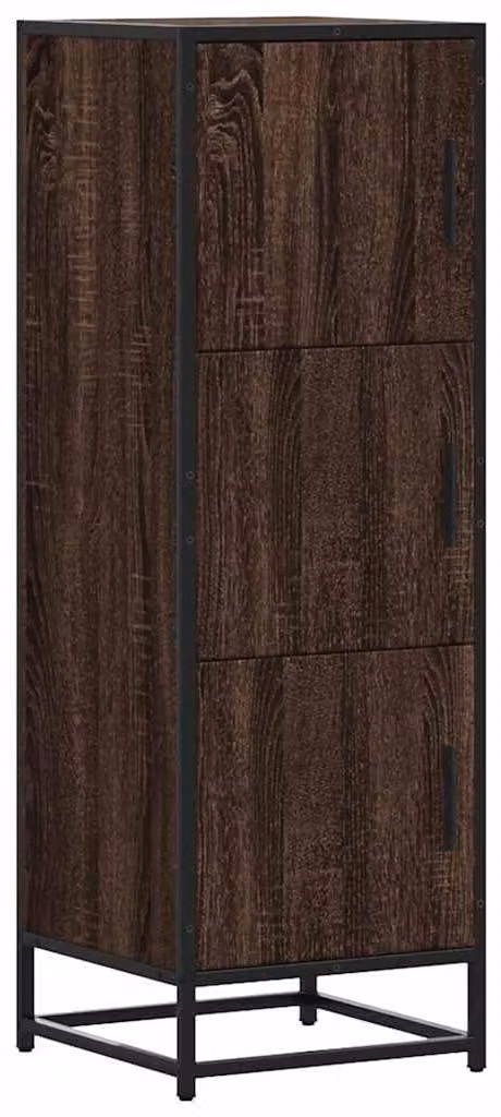 Mobile contenitore Braun, finitura effetto legno di quercia, dimensioni 35,5 x 35 x 106,5 cm