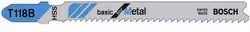 Set di 5 lame per seghetto alternativo Bosch T118B in bimetal per tagli medi su metallo, Lunghezza: 92 mm, Colore: argento