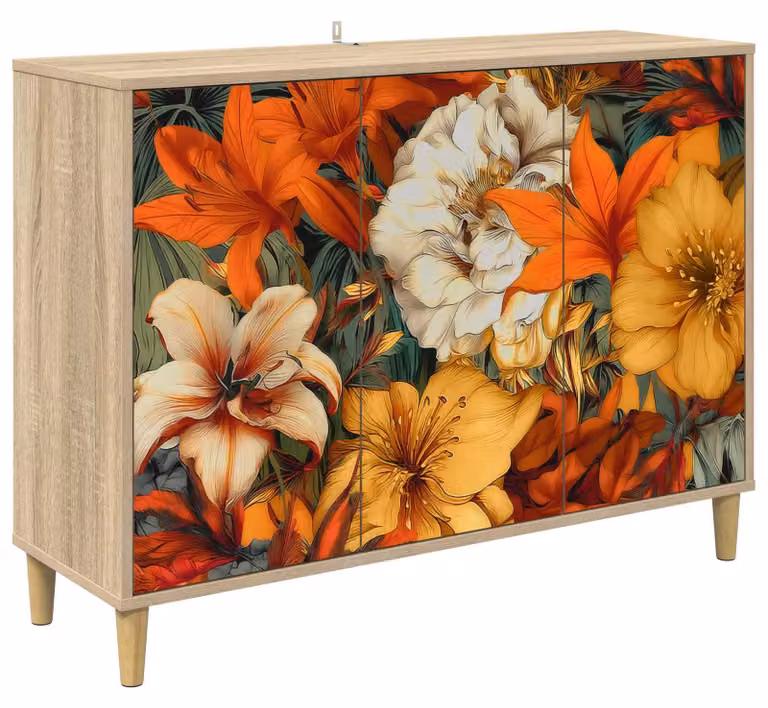 Mobile contenitore GENNEP Sonoma, dimensioni 102 x 33 x 75 cm, realizzato in materiale composito di legno