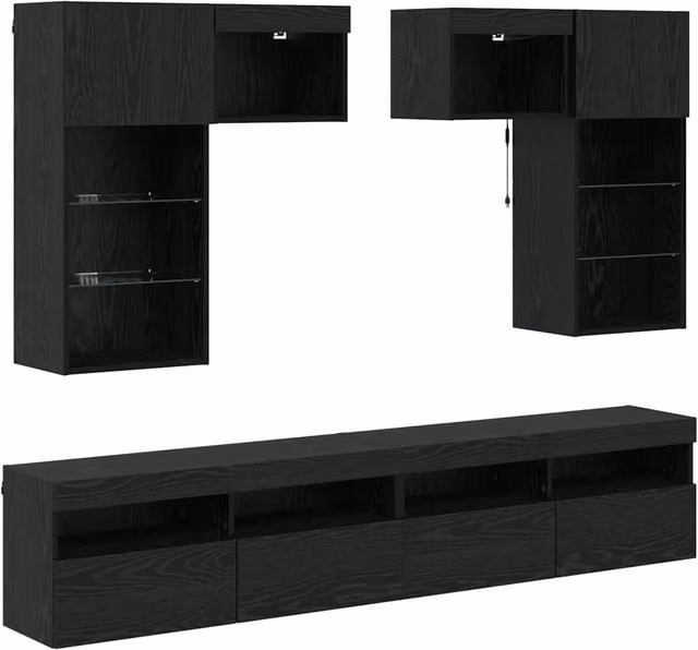 Unit¨¤ per TV a Muro 6 pz | Armadietto TV | Mobile Porta TV 100 x 30 x 40 cm Rovere artigianale