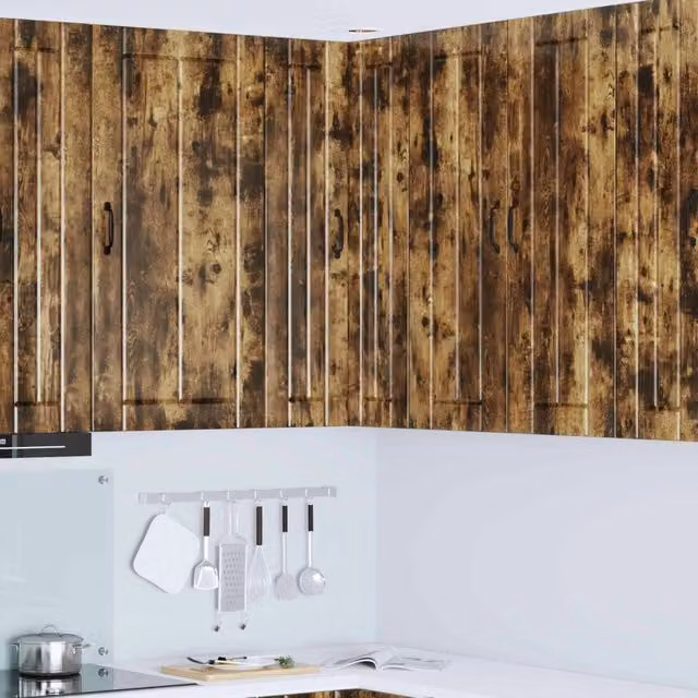 Mobile angolare a parete vidaXL moderno in legno marrone con ante a battente e ripiani interni L/P/H: 57 x 57 x 100 cm