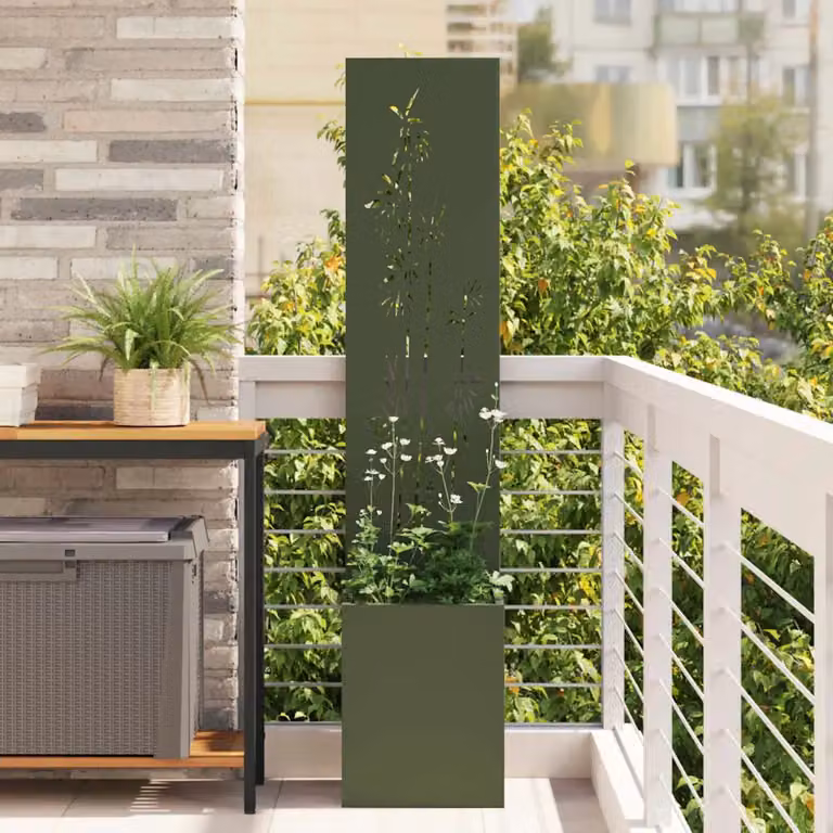 Paravent per privacy in giardino vidaXL Oliver verde in acciaio L/P/H: 32 x 32 x 150 cm