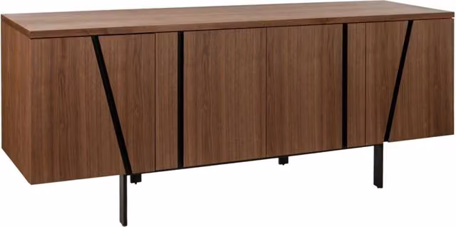 Credenza moderna Angel Cerdá in legno noce e metallo nero con cassetti soft-close – 1