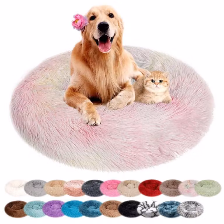 Cuccia per cani, rotonda, in peluche, lavabile, antiscivolo, diametro 70 cm