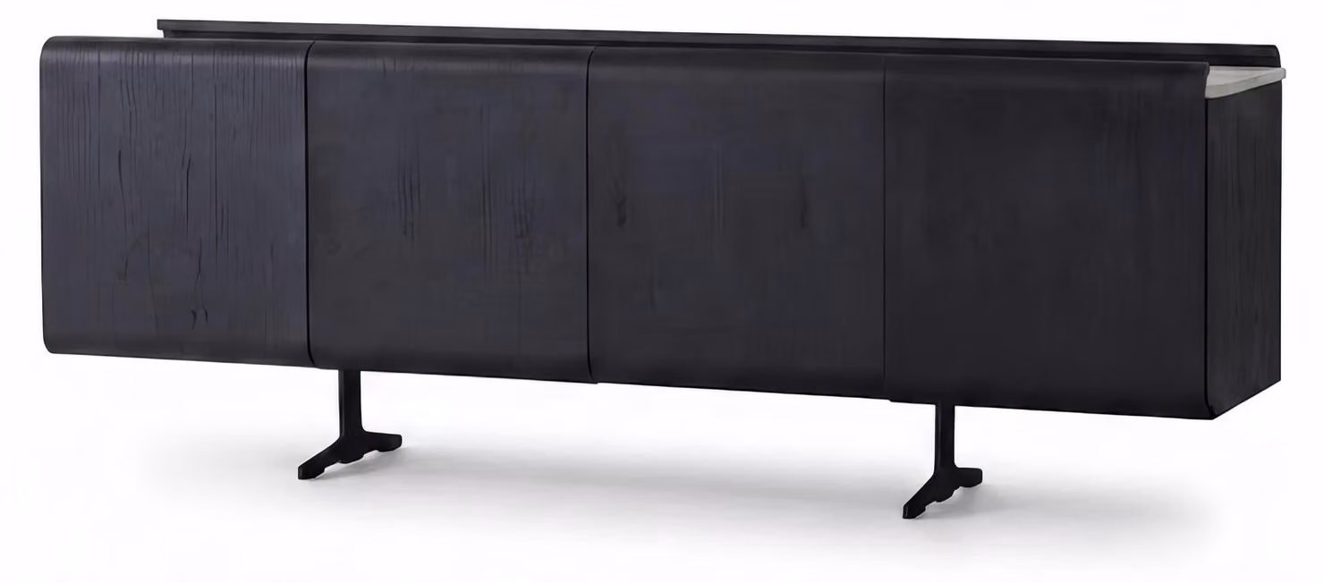 Mobile bar moderno, nero, design elegante, credenza, consolle