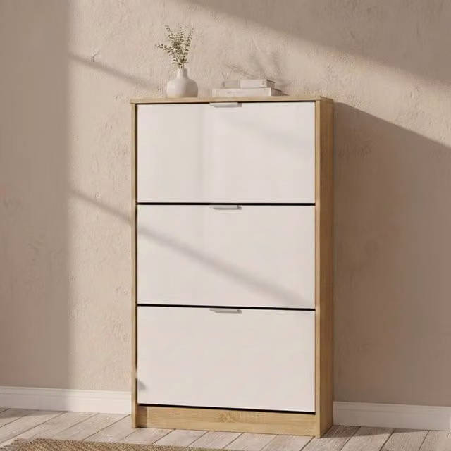 Mobile Portascarpe Varna, Scarpiera 6 Ripiani, 67x28x119h cm Marrone Rovere