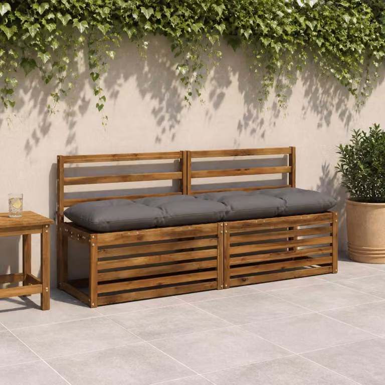 vidaXL Cuscino per panchina VIANEN 100% Poliestere Grigio