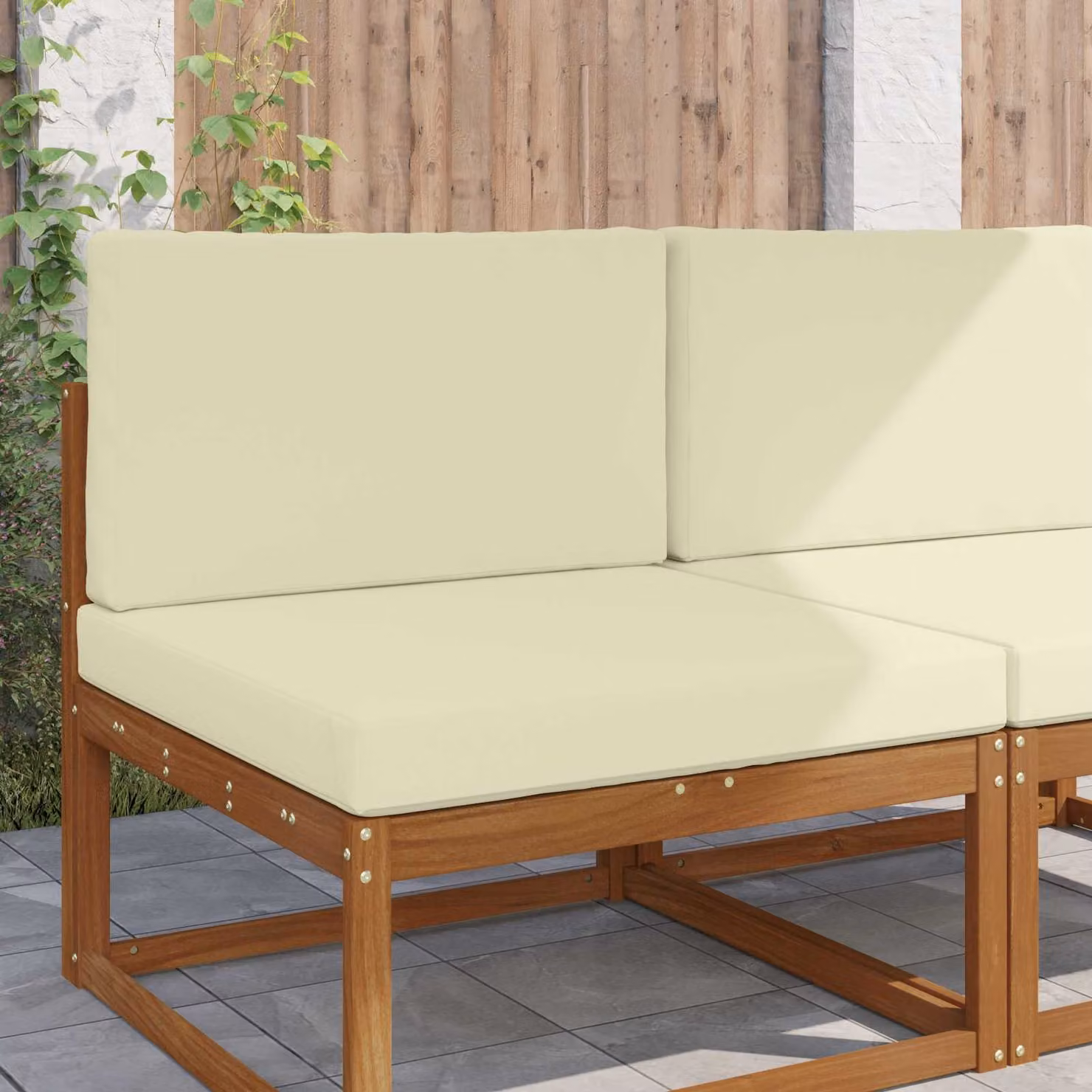 Cuscino quadrato per divano da esterno vidaXL in poliestere, beige, 80 x 80 cm