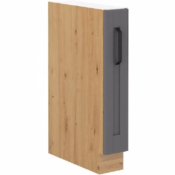 Mobile estraibile LAILI - larghezza 15 cm, grigio / rovere artigianale