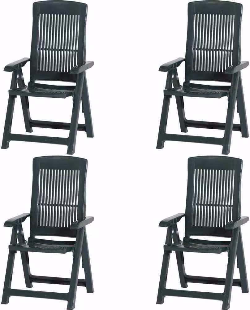 PROGARDEN Tampa SET 4 sedie pieghevoli in plastica verde M73542