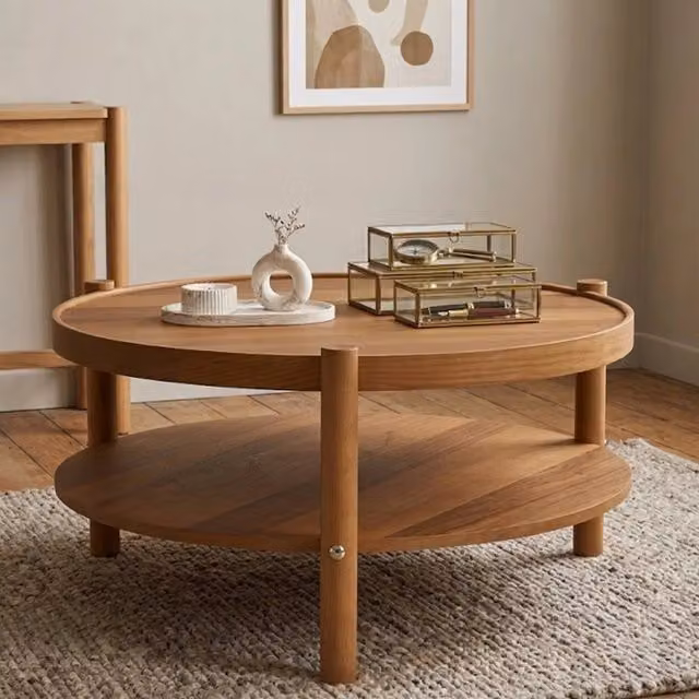 Gildone, Tavolino da Salotto un Vano, 80x80x48h cm Marrone Noce