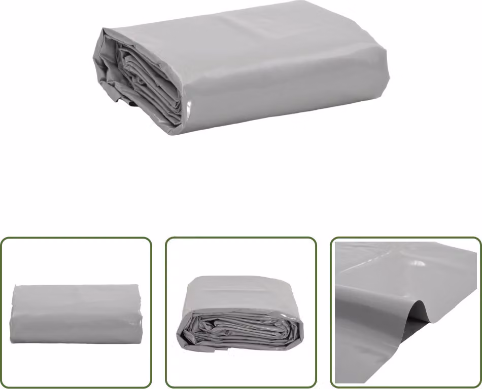 The Living Store Abdeckplane Grau 1,5x6 m 650 g/m²