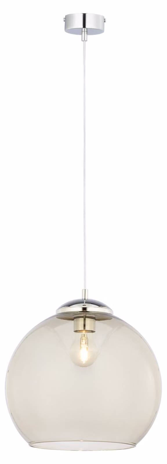 Lampada a sospensione ASTI cromata-fumé 1xE27x40W vetro, dimensioni: 80x29x29 cm, IP20 Jupiter