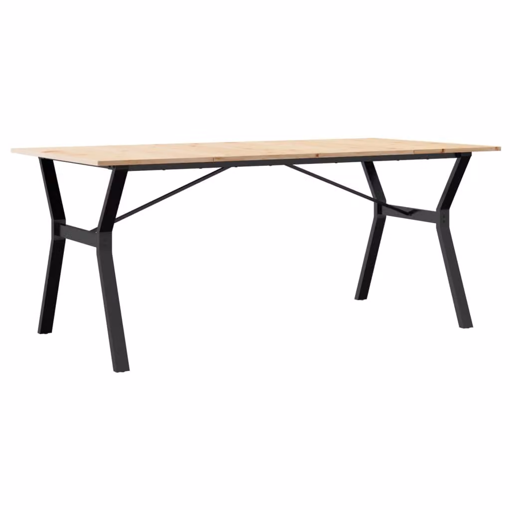 Tavolo da Pranzo Telaio a Y 180x90x75 cm Legno Pino e Acciaio