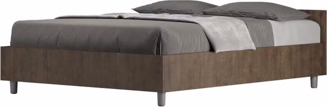 Letto Matrimoniale Francese 140x200 cm con Rete Nuamo Noce