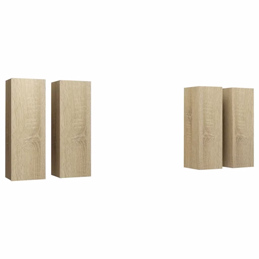 Set di mobili TV da 4 pezzi vidaXL in legno multistrato color rovere, stile moderno per il tuo soggiorno, L/P/H: 30,5 x 30 x 90 cm – 2