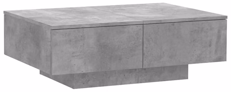 Tavolino da salotto in grigio cemento, realizzato in materiale legno