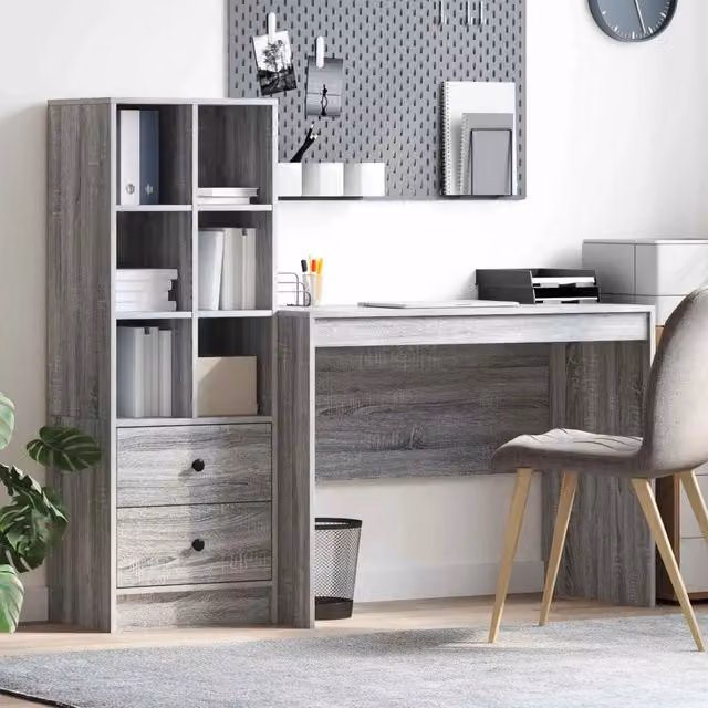 Scrivania Grigio Sonoma 145.5 x 50 x 127 cm 2 pz 3337374