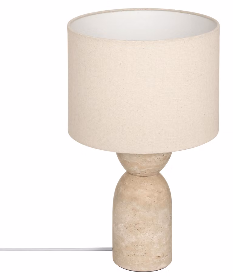 Lampada da tavolo con base in travertino ERIN, Ø 28 x 47,5 cm