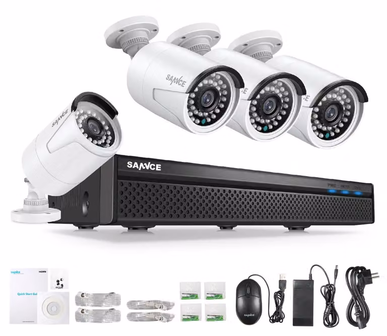 Sistema di telecamere PoE da 3 megapixel con 4 telecamere e 2 TB di spazio di archiviazione