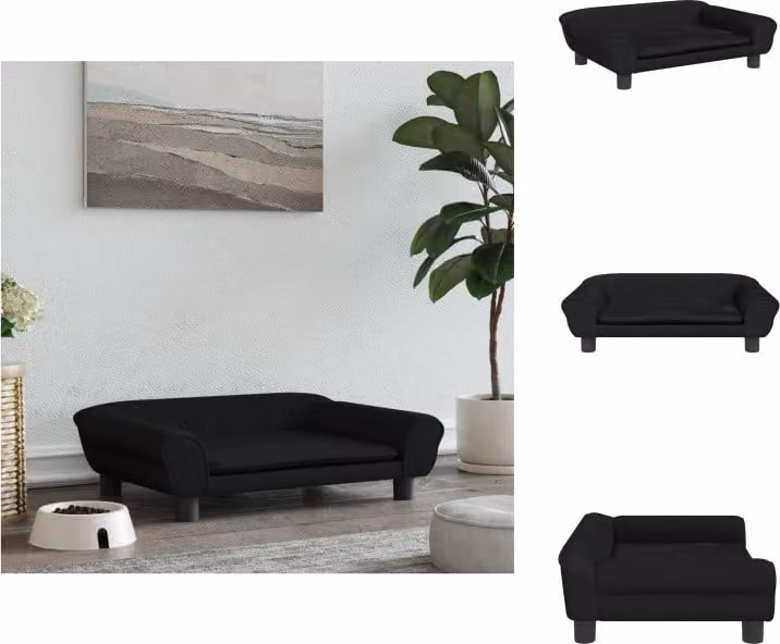vidaXL Letto per cani nero 70x48x22 cm in velluto - Letti per cani