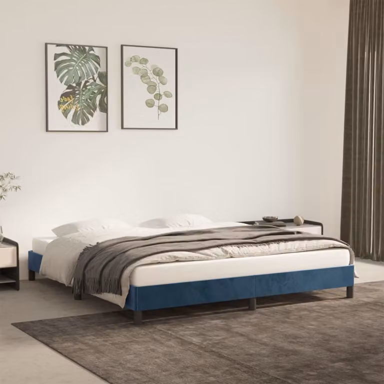The Living Store rete blu scuro 160x200 cm in velluto