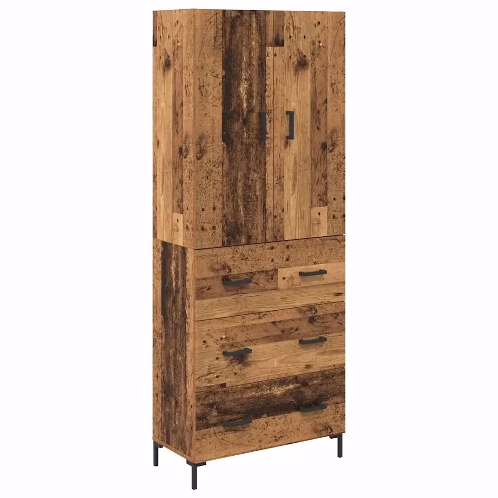 Credenza Buffet Armadio da Cucina e Soggiorno vidaXL in Legno Marrone con Ante a Battente e Ripiani Interni L: 69,5 cm, P: 34 cm, H: 180 cm – 2