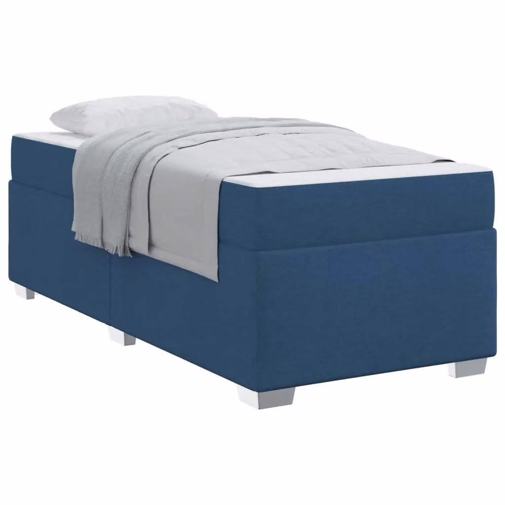 Struttura del letto con materasso vidaXL in tessuto blu, L 90 x P 190 cm – 2