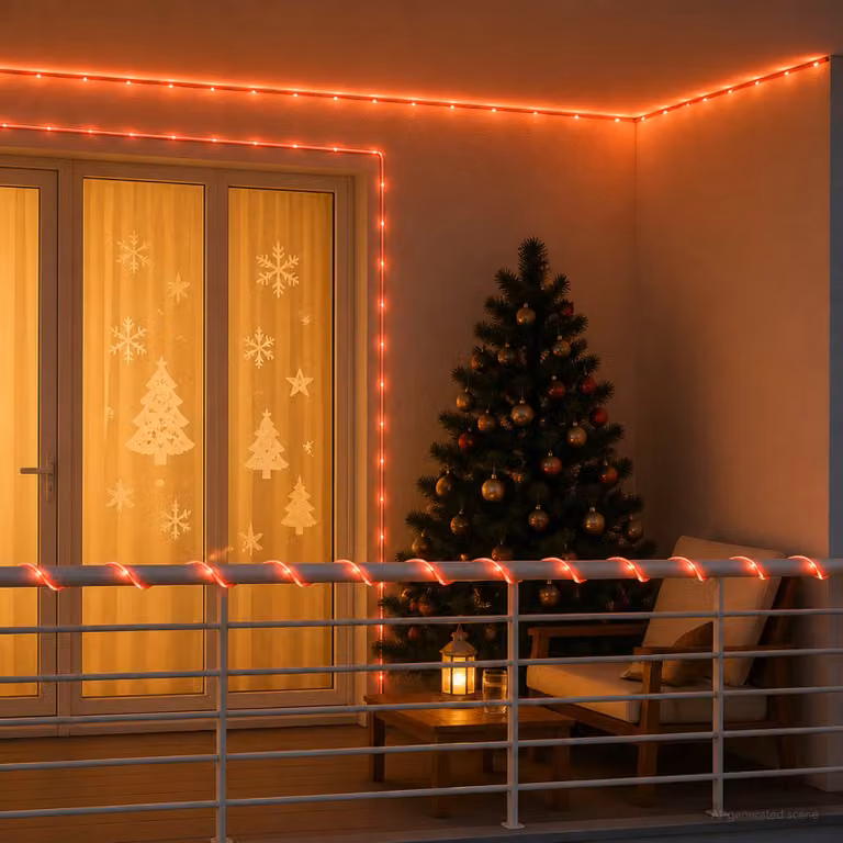 vidaXL Tubo luminoso LED di Natale 1200 LED Rosso e 50 m