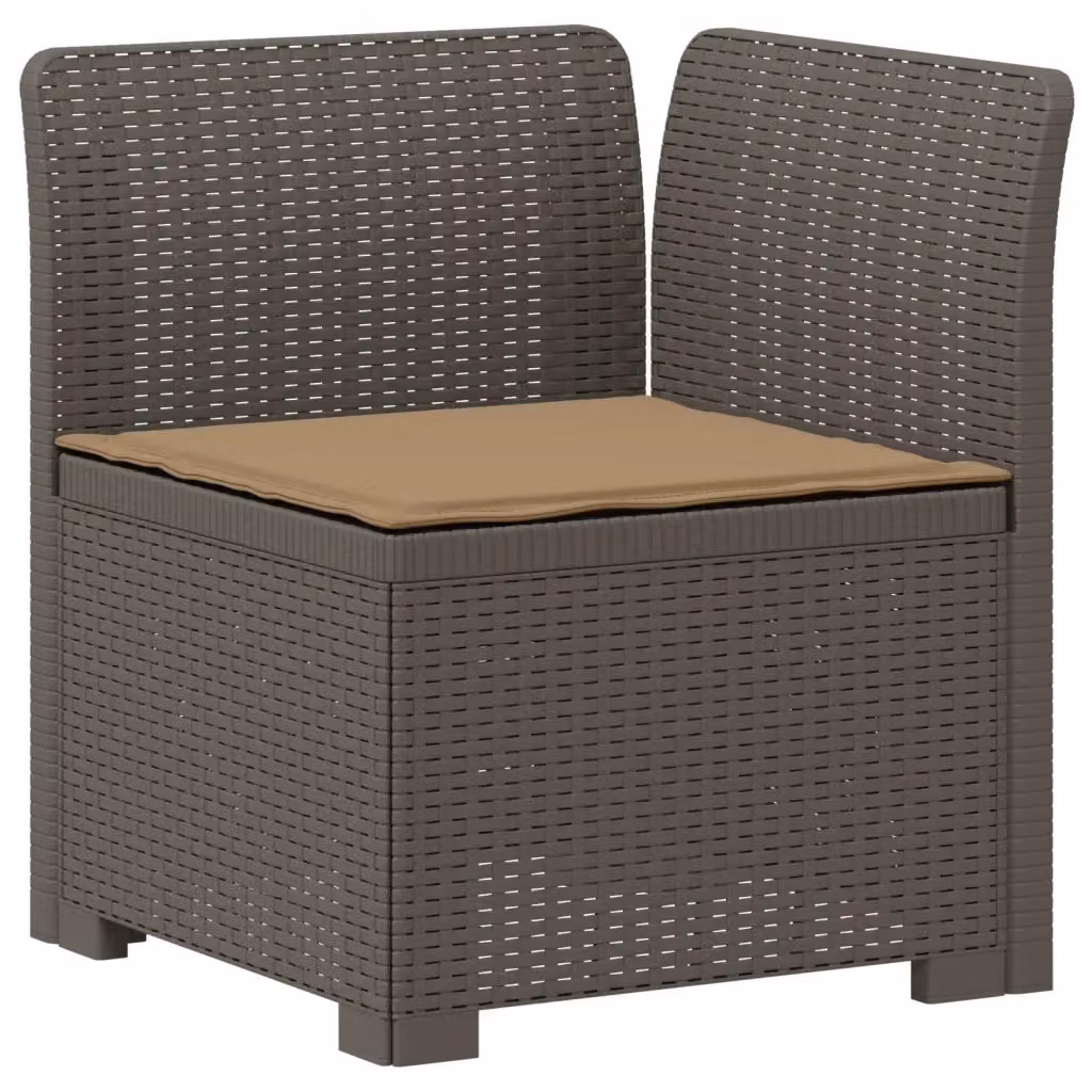 Divano da giardino a 1 posto con cuscino in design moderno effetto rattan per esterno, disponibile nei colori grigio, beige o marrone – 2