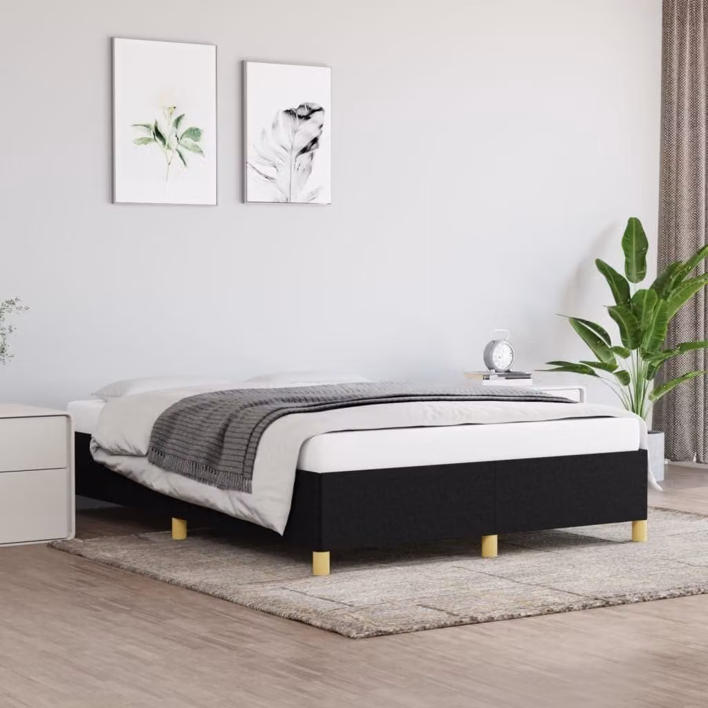 The Living Store Struttura letto nera 140x190 cm in tessuto