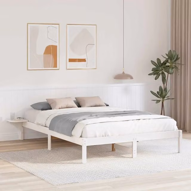 Struttura letto moderno vidaXL in pino massello bianco con cassetti L/P/H: 200 x 160 x 210 cm – 1