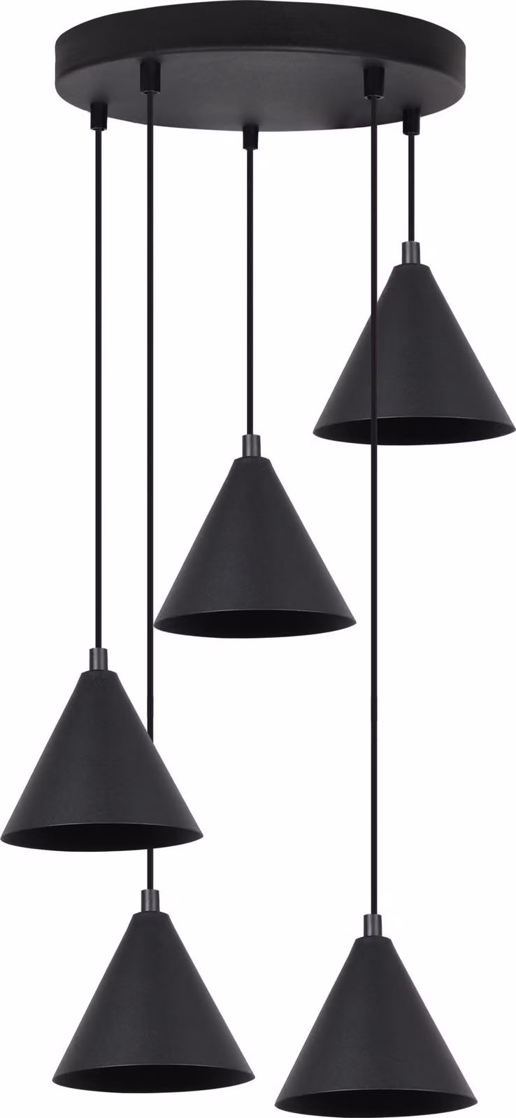 Lampada a sospensione SOHO nera a 5 luci, 14 cm, E14