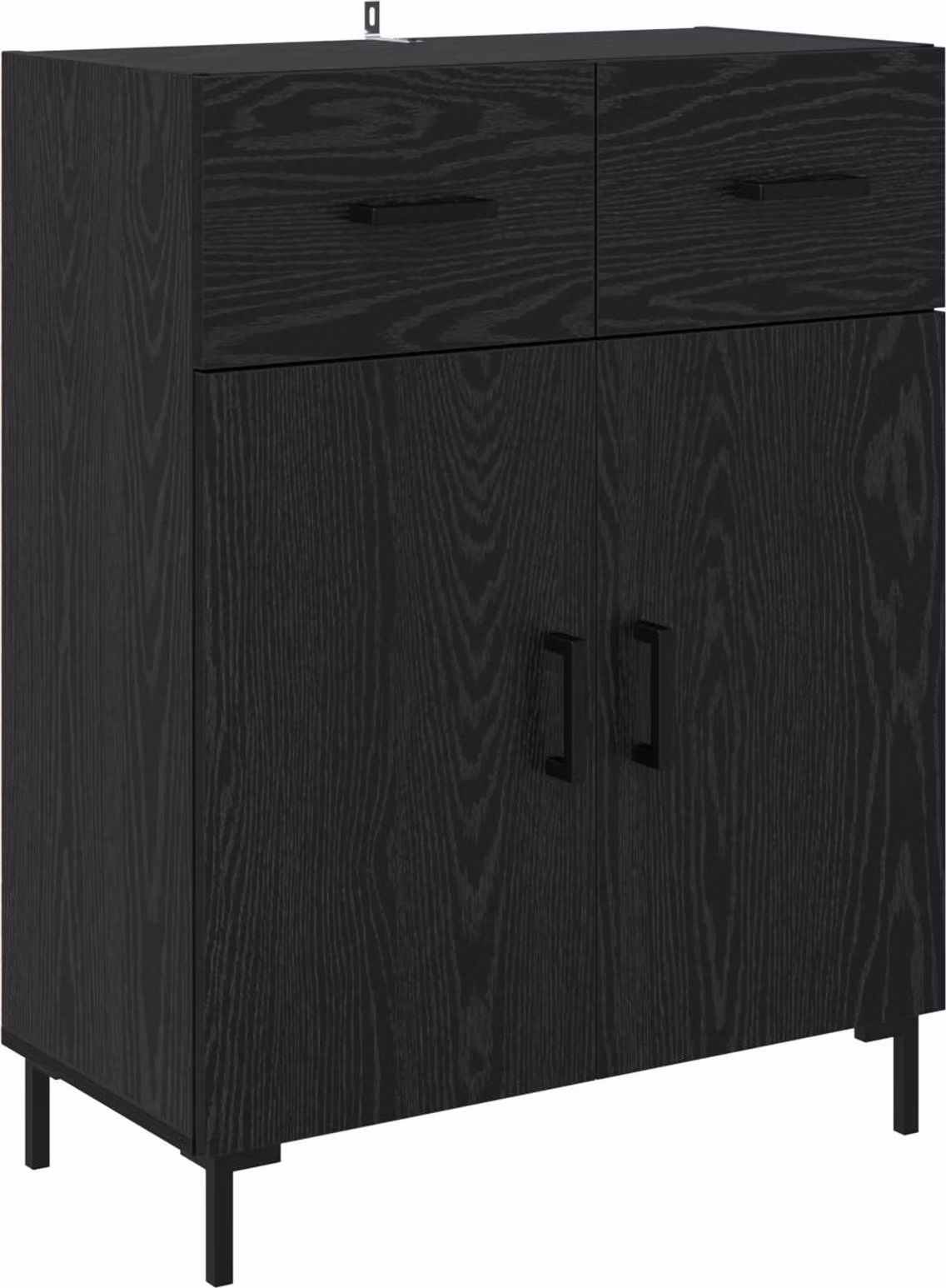 Credenza Rovere Nero 69,5 x 34 x 90 cm Legno multistrato