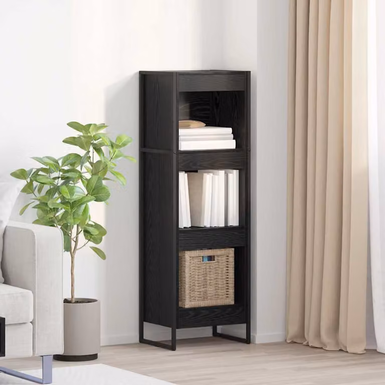 vidaXL Armadio per Libri in Stile Industrial Nero con Ripiani in Legno e Metallo L 40 cm x P 30 cm x H 121 cm