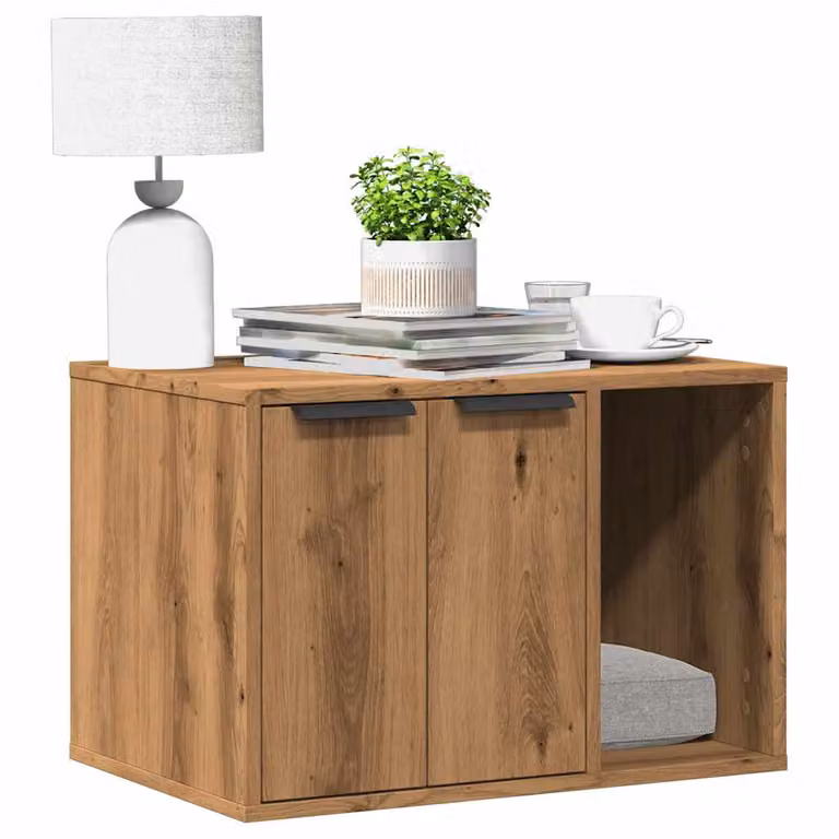 Recinto lettiera per gatti vidaXL in truciolato color rovere, L 60 cm x P 40 cm x H 40 cm