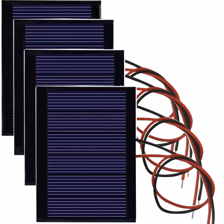 Set di 4 mini pannelli solari, dimensioni 65x48 mm, 3 V, policristallini, per progetti fai-da-te