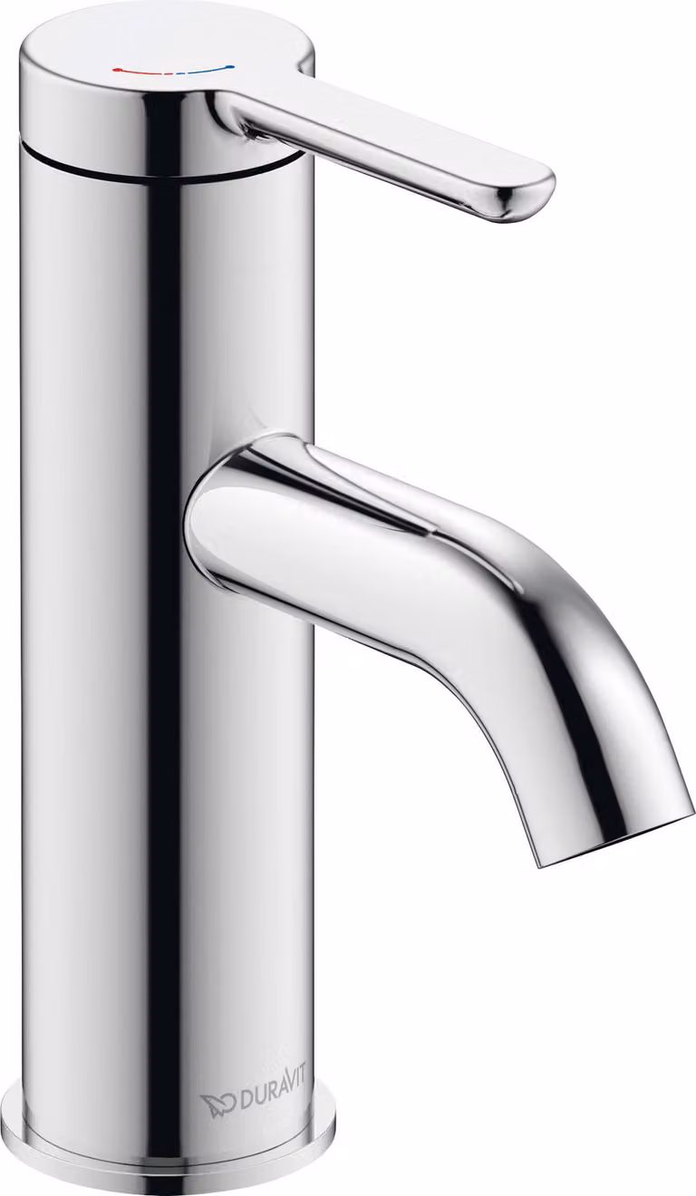 Duravit C.1 Mitigeur monocommandé pour lavabo S, FreshStart, Minusflow, saillie 91mm, sans garniture d'écoulement, C11013002010, C11013002010