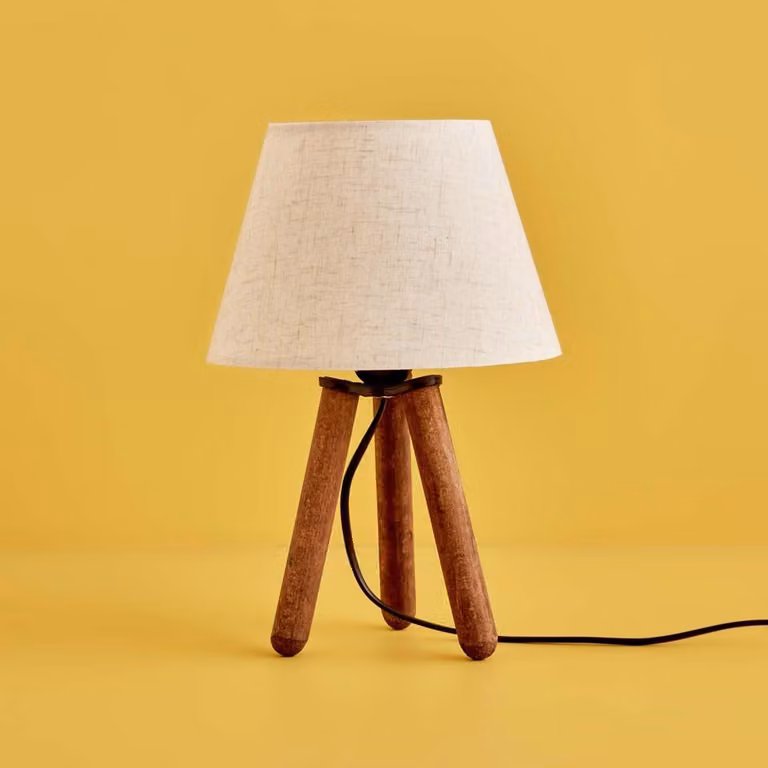 Opviq, AYD-3424, lampada da tavolo, 100 % tessuto, crema, 22 x 22 x 32 cm