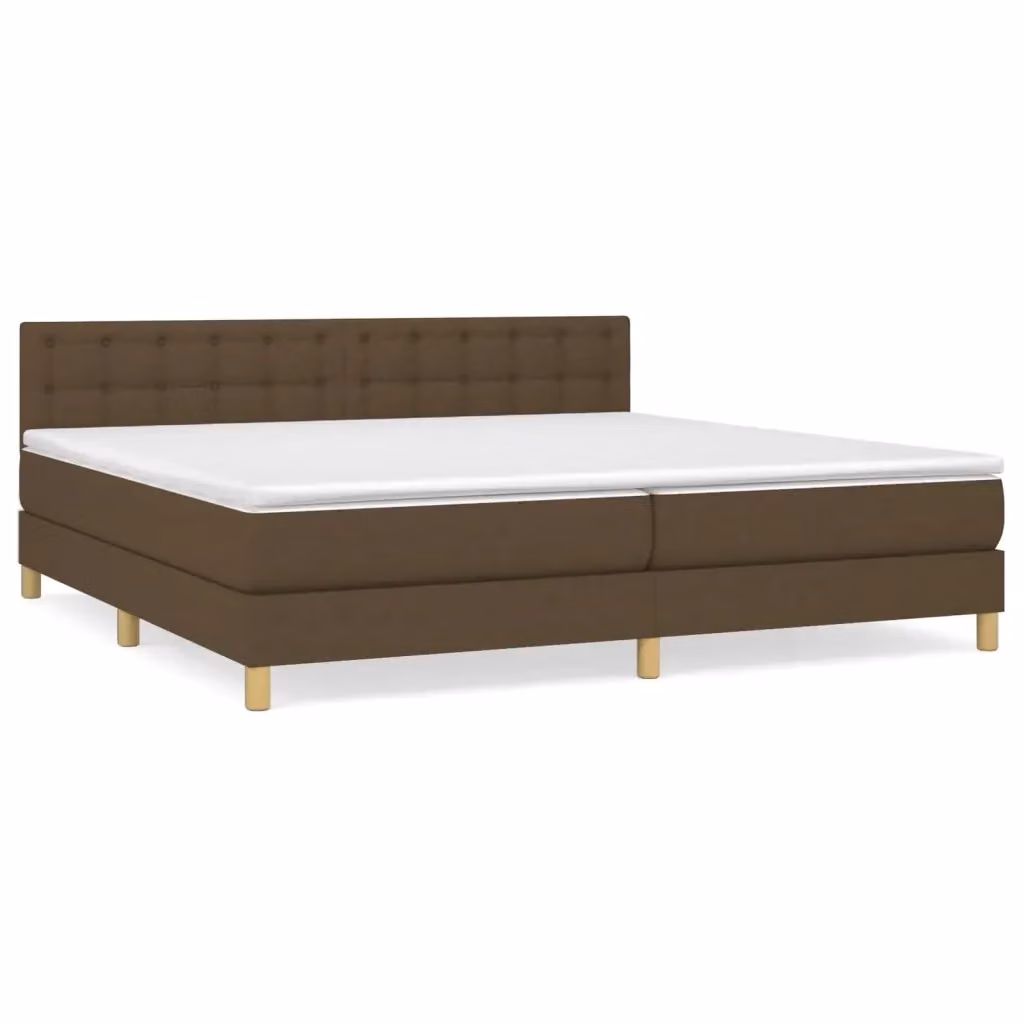 Letto Ibrido con Giroletto a Molle e Materasso vidaXL Marrone e Bianco L/P/H: 200 x 200 x 25 cm – 2