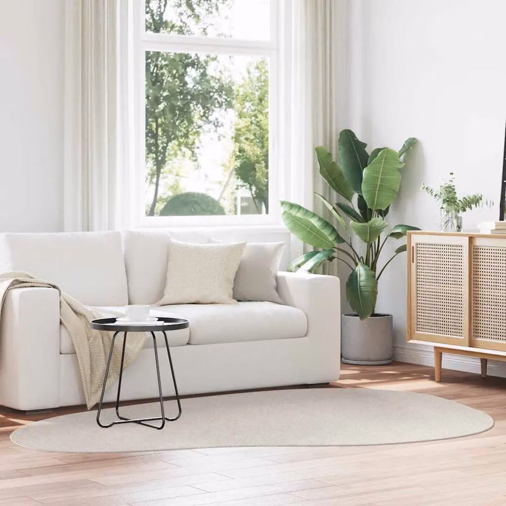 Tappeto moderno vidaXL HUARTE color sabbia in poliestere, lavabile e antiscivolo, L: 160 cm x P: 230 cm
