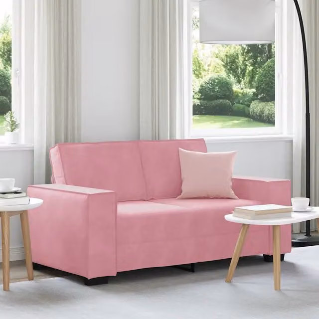 Divano a 2 Posti-Sofa 2 Posti Rosa 120 cm in Velluto 488279
