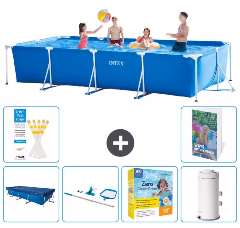 Piscina fuori terra rettangolare - 450x220x84 cm - composta da 5 elementi, modello S91