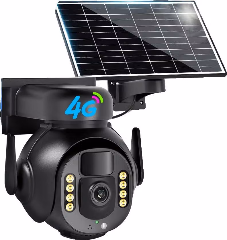 Telecamera di sicurezza per esterni, connettività 4G, design impermeabile, scheda da 8MP 64G, spina UE